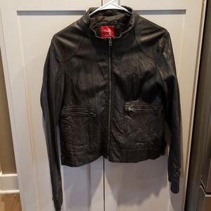 Faux leather moto jacket